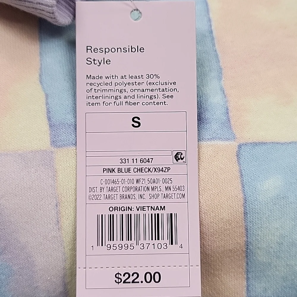 Blue checkered print fleece oversized sweatshirt & sweatpants | Wild Fab… - Picture 5 of 16